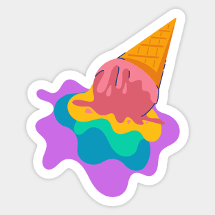 Rainbow ice cream Sticker